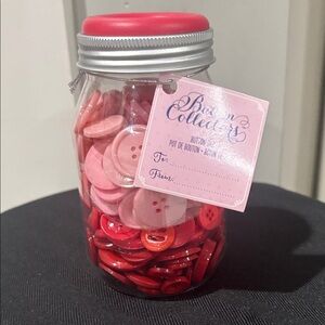 Red and Pink Button Jar